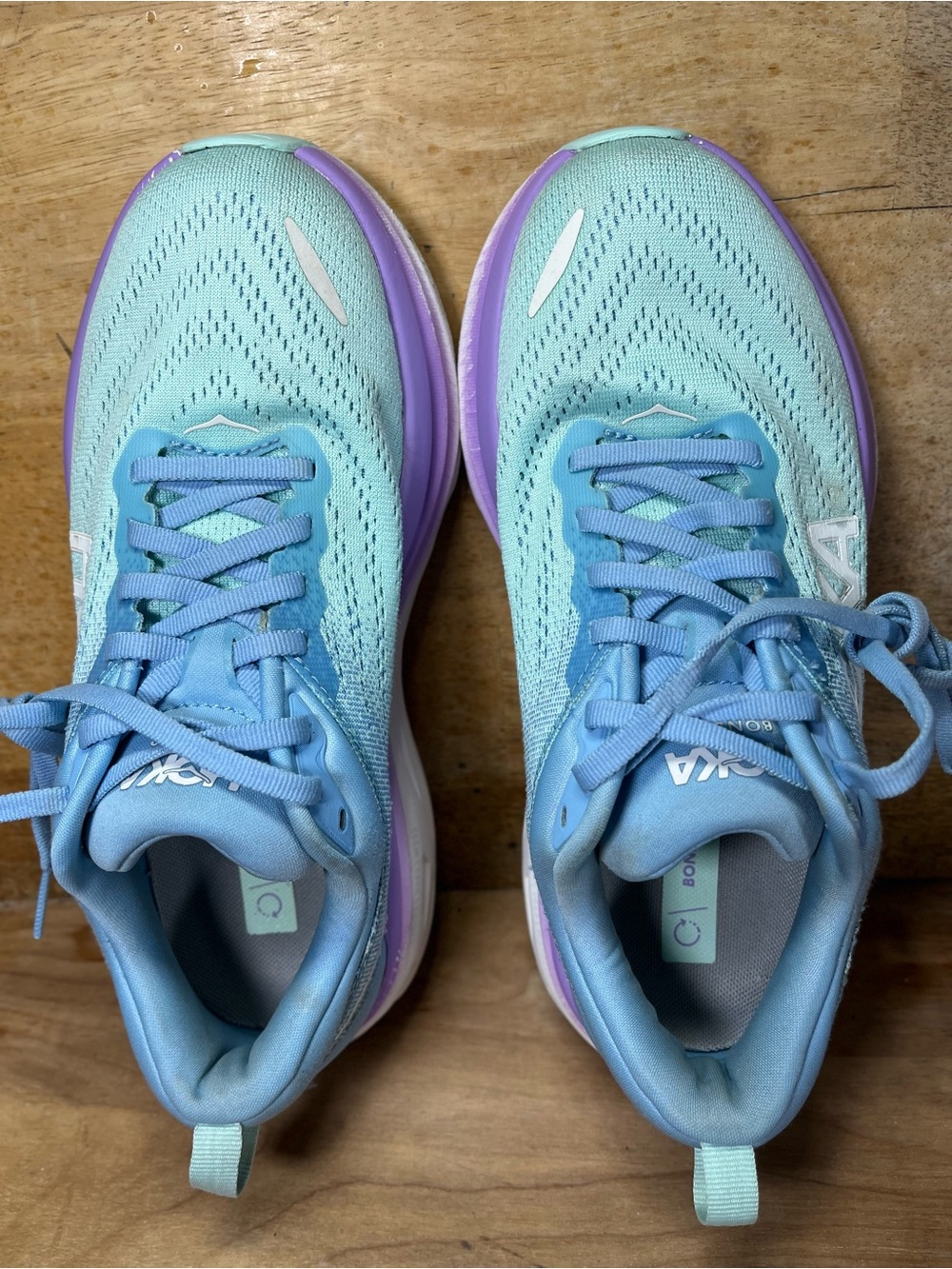 Hoka One One Bondi 8 Womens Size 7 Wide Running Shoes Sneakers Blue Purple - Picture 7 of 12